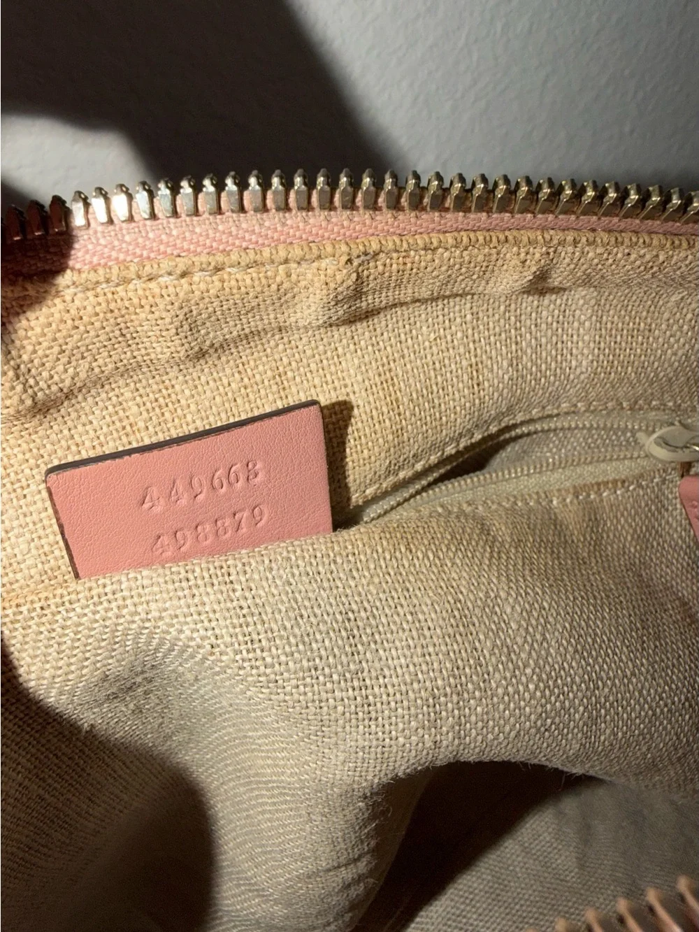 Gucci Rose Pink Embossed Leather Satchel with Gold Hardware